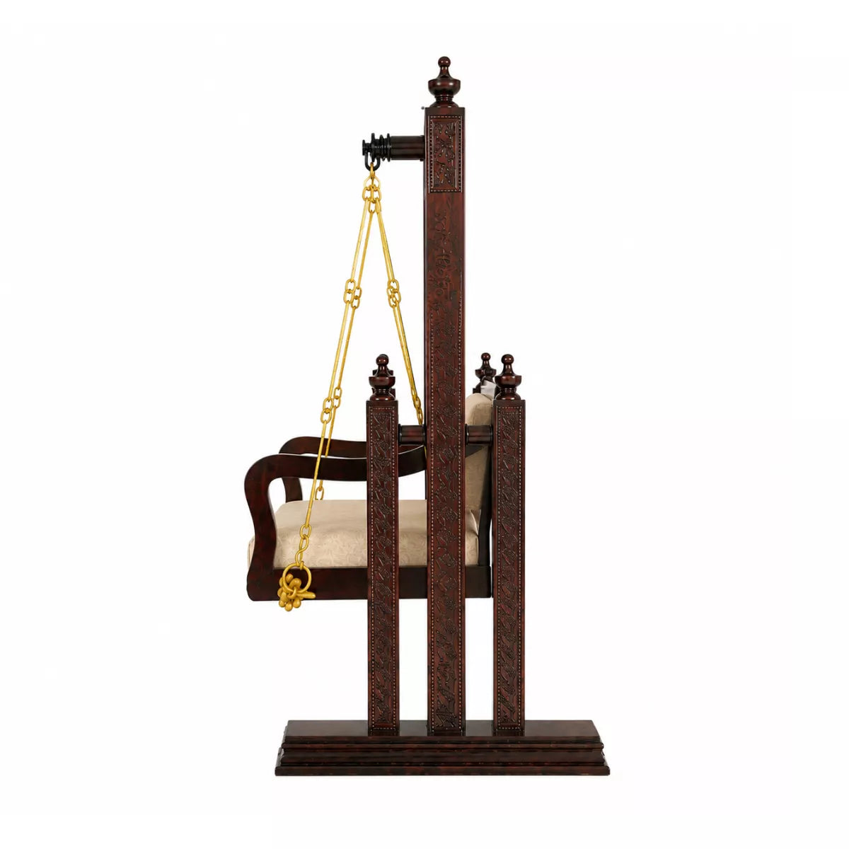 Elara Sheesham Wood Indoor Swing With Cushioned Seat