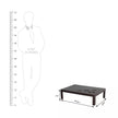 Flower center table size chart with human scale reference