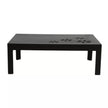 Flower carved rectangular center table end view
