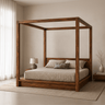 Hamilton Sheesham Wood Open Canopy Bed with Low Headboard