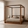 Hamilton Sheesham Wood Open Canopy Bed with Low Headboard