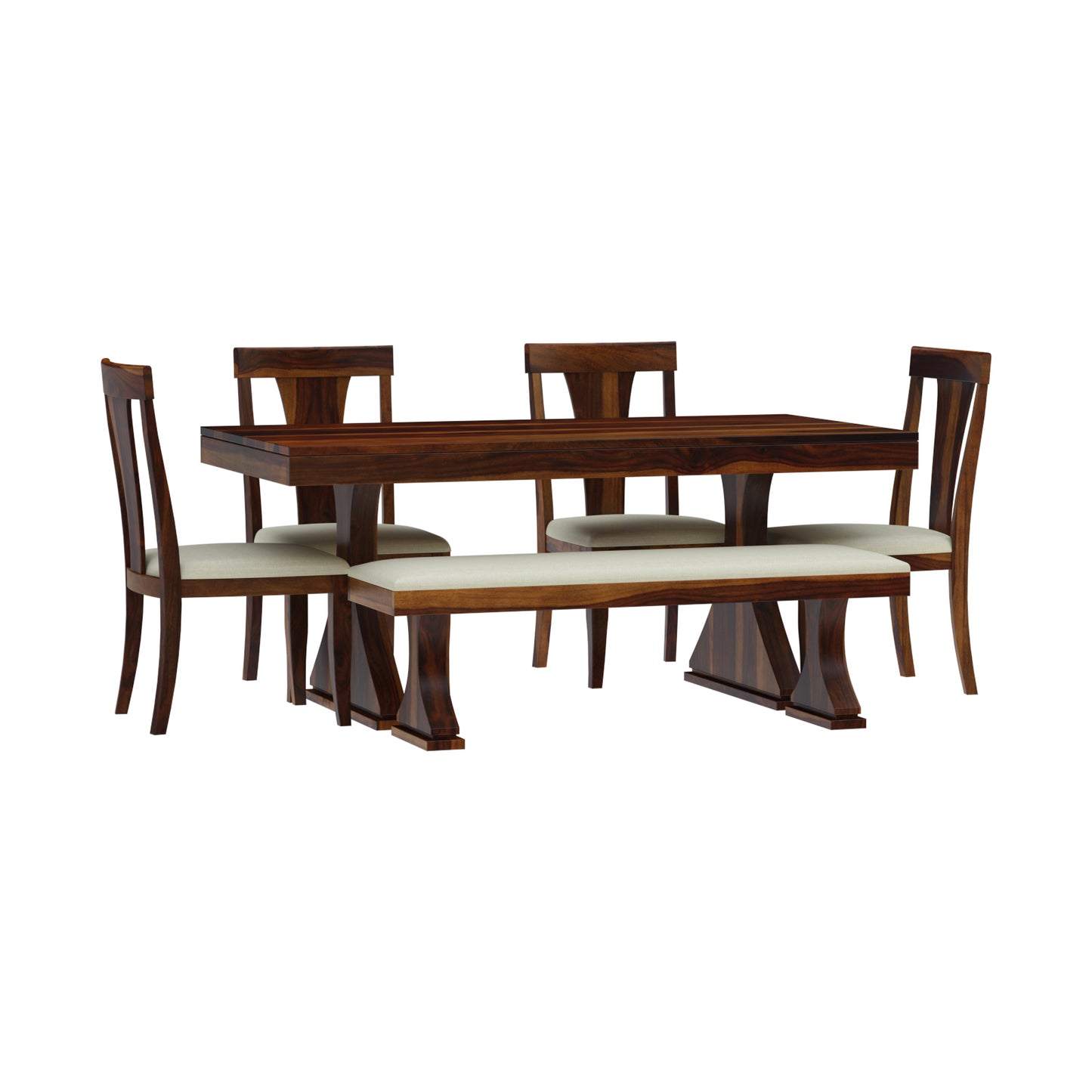 Yeshua Sheesham Wood Dining Table Set –  6-Seater,Bench, or Custom your Configurations