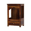 Devdeep Compact Pooja Mandir in Solid Sheesham Wood with Drawer & Open Arch Design by Induscraft - Induscraft