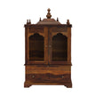Divine Pooja Mandir in Solid Sheesham Wood with Glass Doors & Decorative Dome Top by Induscraft - Induscraft