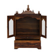 Divine Pooja Mandir in Solid Sheesham Wood with Glass Doors & Decorative Dome Top by Induscraft - Induscraft