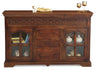 Reva Nest Solid Sheesham Wood Sideboard with Glass Cabinets & Drawers by Induscraft - Induscraft