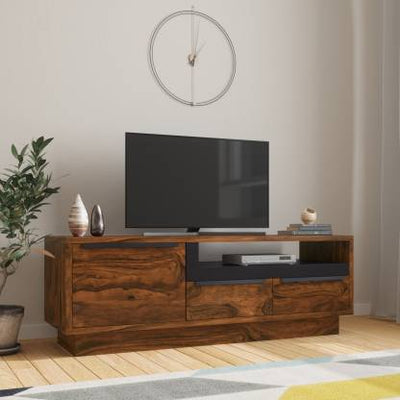 Rivario Solid Sheesham Wood TV Unit with Open Shelf