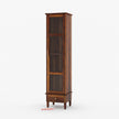 Sheesham Tall Slim Glass Door Display Cabinet with Drawer