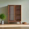 Wooden cabinet with glass doors