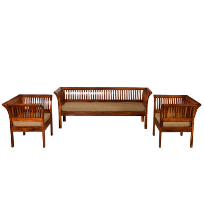 Fabina Sheesham Wood Modern Style 3+2+1 Sofa Set for Living Room