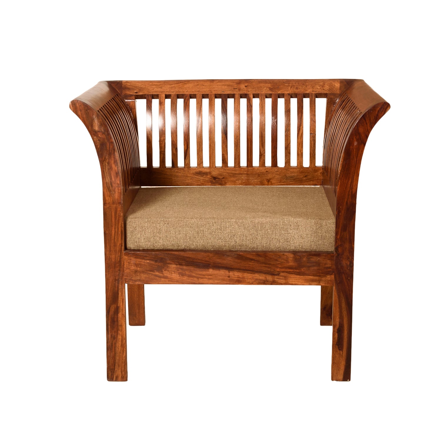 Fabina Sheesham Wood Modern Style 3+2+1 Sofa Set for Living Room - Induscraft