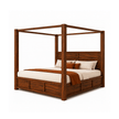 Julie Sheesham Wood Modern Canopy Bed with Panel Headboard
