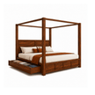Julie Sheesham Wood Modern Canopy Bed with Panel Headboard