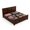 Karya Solid Sheesham Wood Bed with Designer Headboard