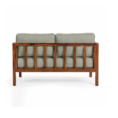 Kethra Solid Wood Two-Seater Sofa with Cane Armrests