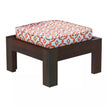 Khimsar sheesham stool in dark teak with pink printed cushion