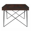 Kiana sheesham coffee table end view showing crossed metal legs