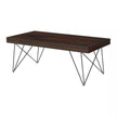 Kiana sheesham wood coffee table front view with metal legs