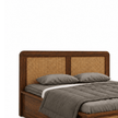 Kontour Sheesham Wood Platform Bed with Cane Headboard