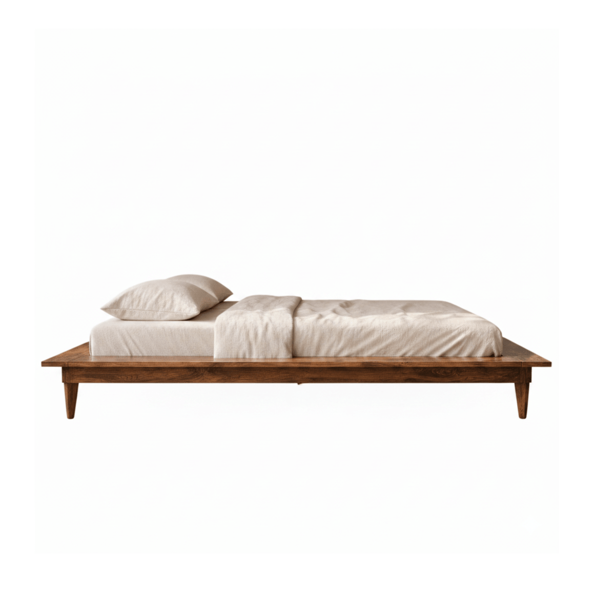 Kriya Sheesham Wood Low Floor Platform Bed With No Headboard