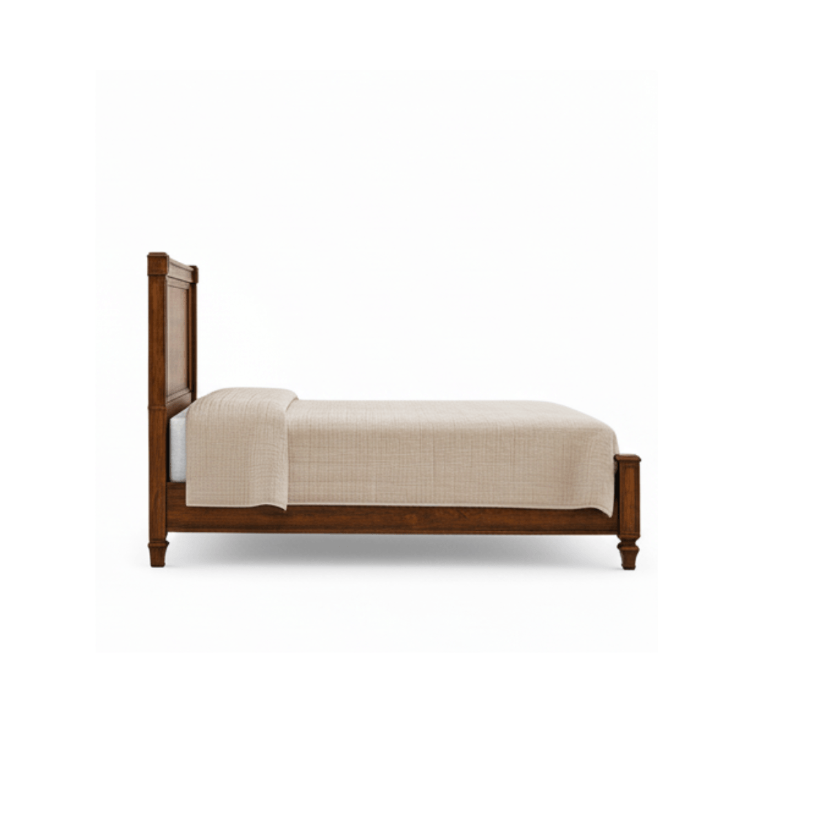 Lesnar Sheesham Wood Bed with Tall Panel Headboard