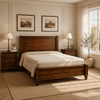 Lesnar Sheesham Wood Bed with Tall Panel Headboard