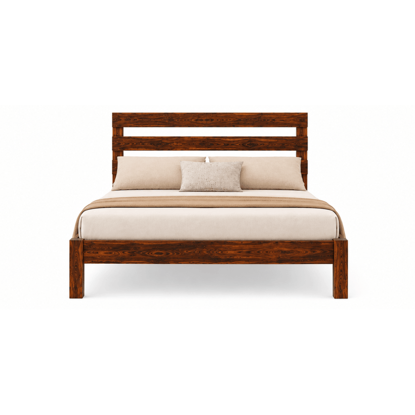 Malone Sheesham Wood Bed with Triple Slat Headboard