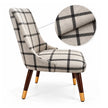 Marvaan dining chair plaid fabric upholstery detail