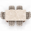 Marvaan 6 seater marble dining table set top view