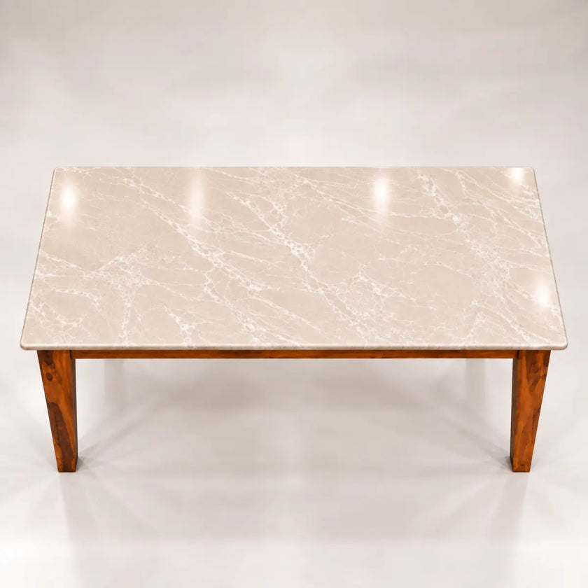 Marvaan marble dining table top surface close-up