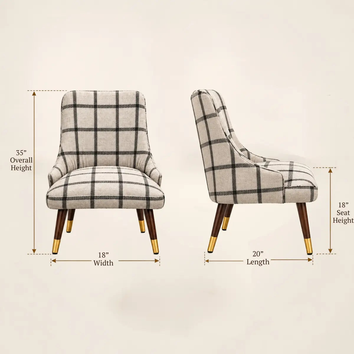 Marvaan upholstered dining chair dimensions 18 x 20 x 35 inch size chart