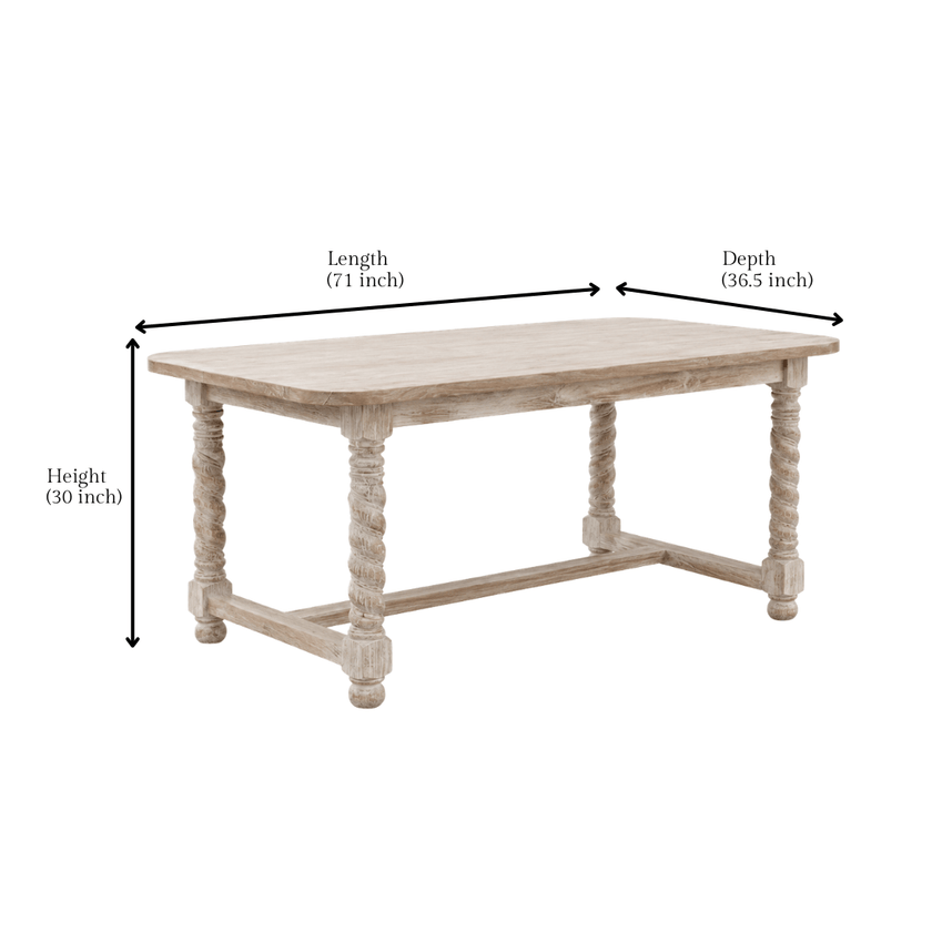 Mathilide Solid Wood 6 Seater Dining Table with Chairs and Bench