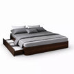 moh solid sheesham wood drawer storage bed without headboard dark teak finish