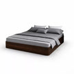 moh solid sheesham wood storage bed without headboard dark teak finish front-left angle
