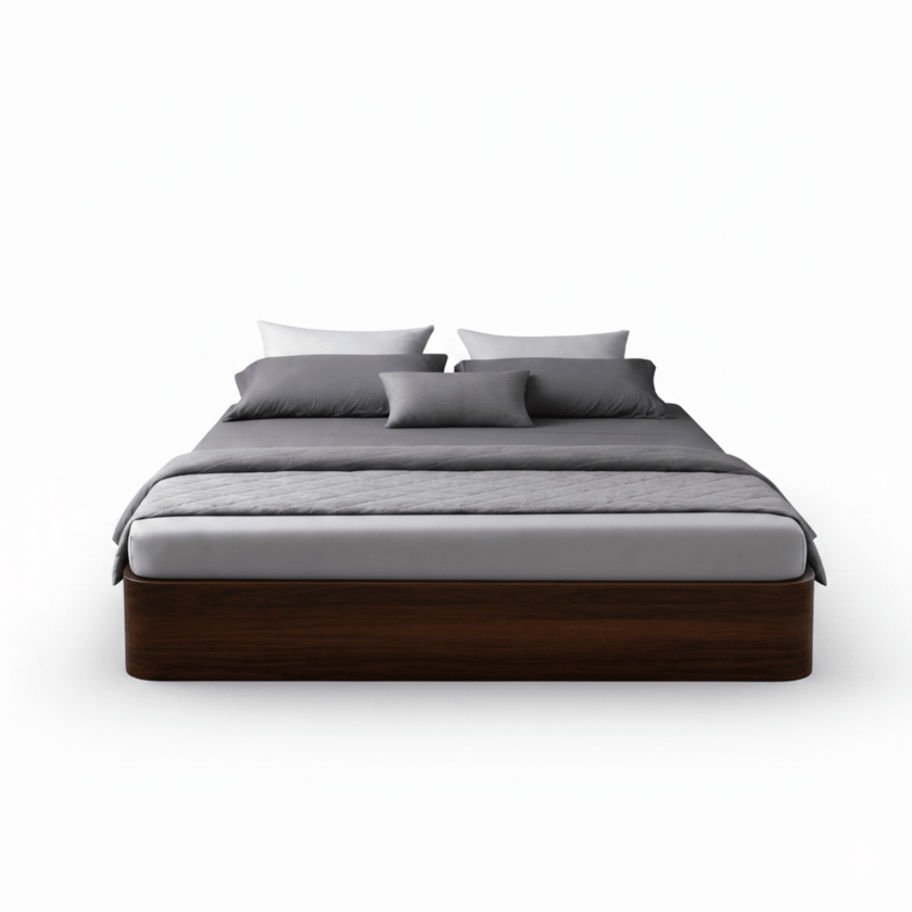 Moh Solid Sheesham Wood Storage Bed Without Headboard