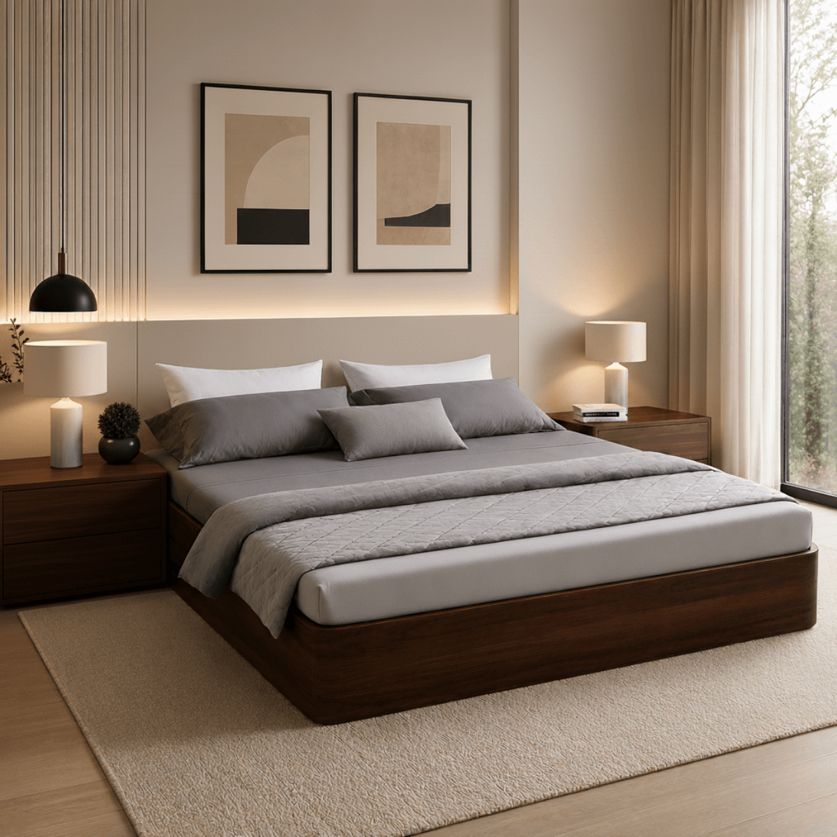 Moh Solid Sheesham Wood Storage Bed Without Headboard