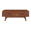 Nidaan mid-century coffee table front view with 2 drawers