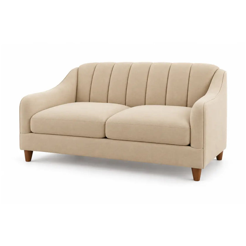 Noorvan 2 seater beige sofa left angle view for small living rooms