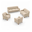 Noorvan 3+2+1+1 beige fabric sofa set arrangement viewed from a high angle