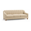 Noorvan 3 seater beige sofa left angle view showing vertical channel stitching