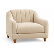 Noorvan single seater beige sofa chair right angle view