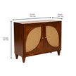 Petal Arch Small Solid Wood 2 Door Cane Cabinet
