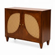 Petal Arch Small Solid Wood 2 Door Cane Cabinet