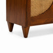 Petal Arch Small Solid Wood 2 Door Cane Cabinet