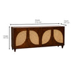 Petal Arch Solid Wood 4 Door Cane Sideboard