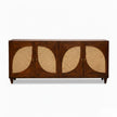 Petal Arch Solid Wood 4 Door Cane Sideboard