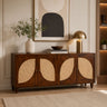 Petal Arch Solid Wood 4 Door Cane Sideboard