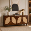 Petal Arch Solid Wood 4 Door Cane Sideboard