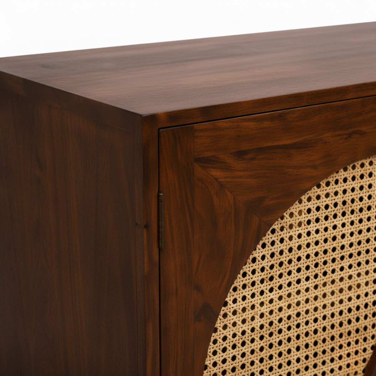 Petal Arch Solid Wood 4 Door Cane Sideboard