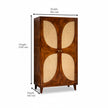 Petal Solid Wood 2 Door Cane Wardrobe